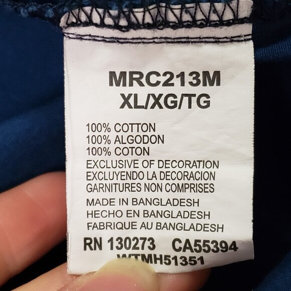 Rock 47 By Wrangler Mens Embroidered Button Up Size XL Blue Skater Tattoo Edgy - Picture 4 of 9